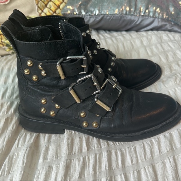 Zadig & Voltaire Laureen Studded Black Leather Ankle Boots - Picture 5 of 8